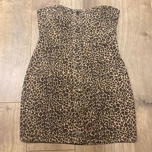 Superdown denim cheetah dress